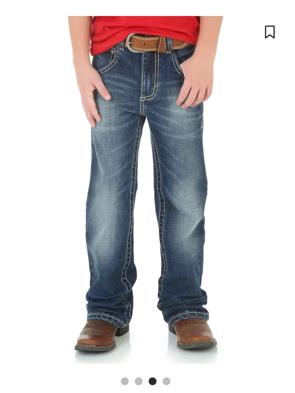 Wrangler 20X No 42 Vintage Bootcut Jeans Boys 12 Reg Blue Wash Adjustable Waist
